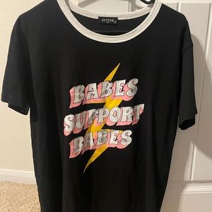Cute babes support babes shirt. Very soft material.